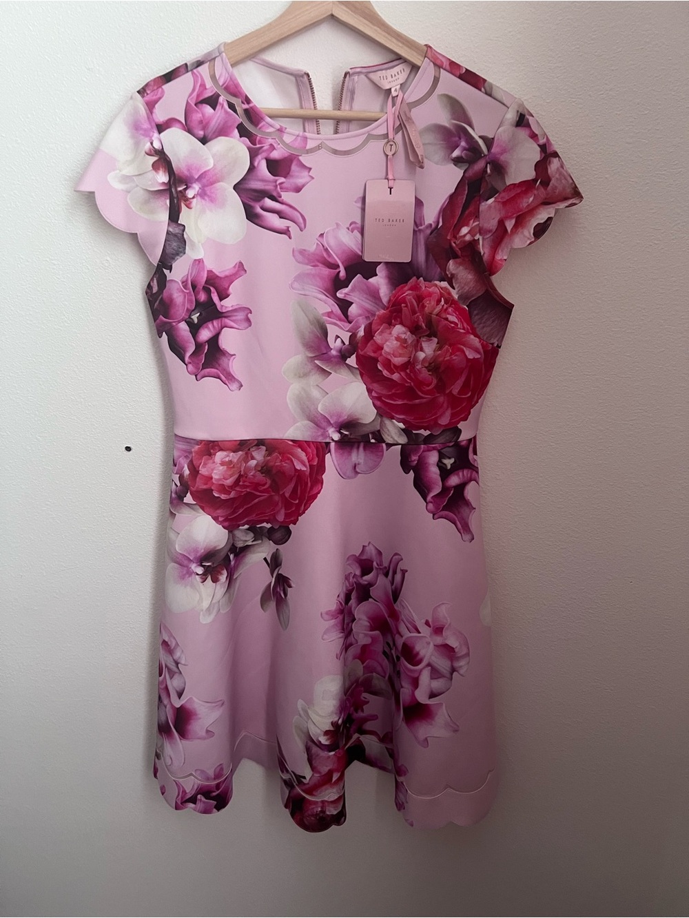 Ted Baker Pink Floral Fit-and-Flare Dress - Picture 2 of 2